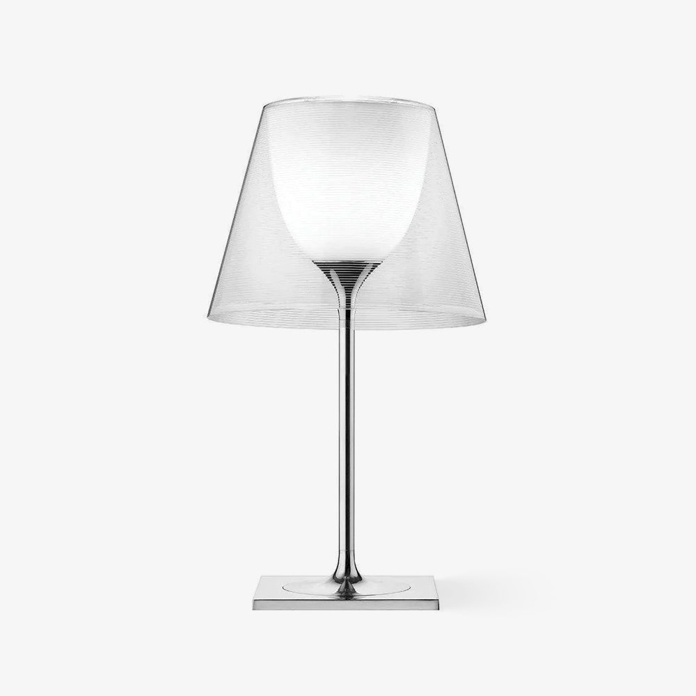 Chrome Prism Table Lamp | Metal, Acrylic, Plastic | Clear, Smoke Grey, Bronze