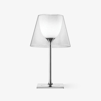 Chrome Prism Table Lamp | Metal, Acrylic, Plastic | Clear, Smoke Grey, Bronze