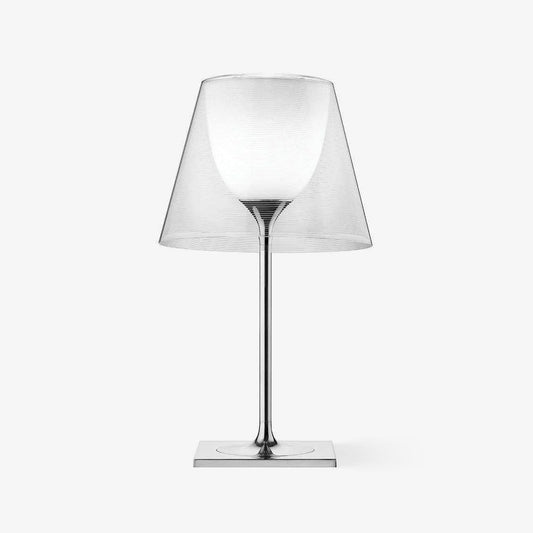 Chrome Prism Table Lamp | Metal, Acrylic, Plastic | Clear, Smoke Grey, Bronze