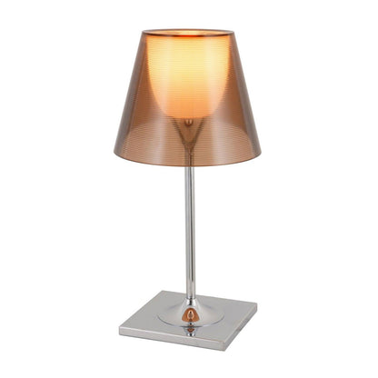 Chrome Prism Table Lamp | Metal, Acrylic, Plastic | Clear, Smoke Grey, Bronze