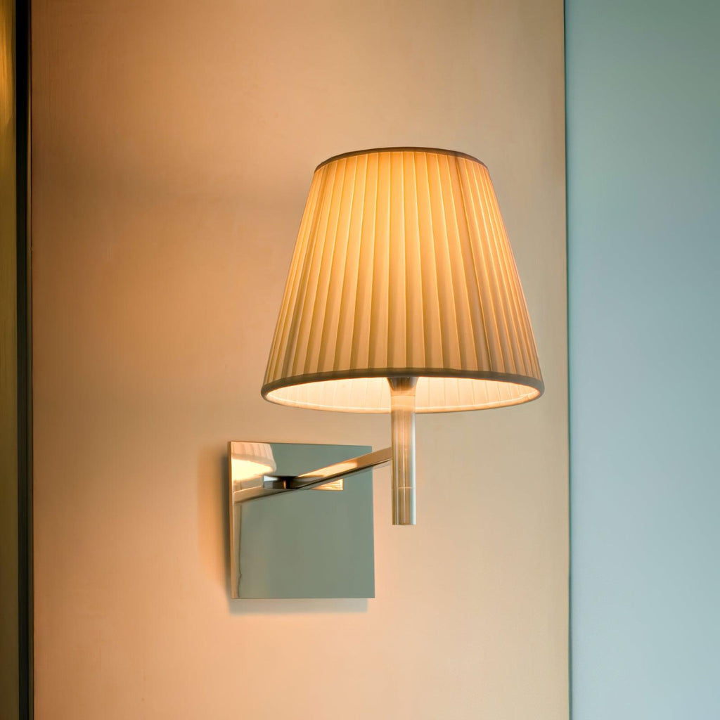 Chrome Wall Lamp | Metal, Fabric, Acrylic, Glass | Chrome