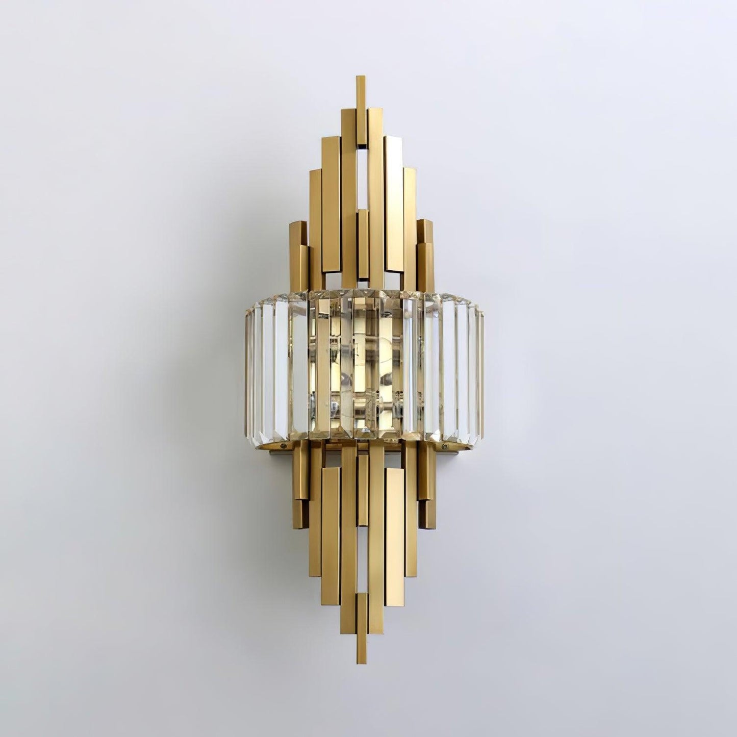 Kubica Crystal Wall Lamp | Stainless Steel & Crystal Glass | Gold