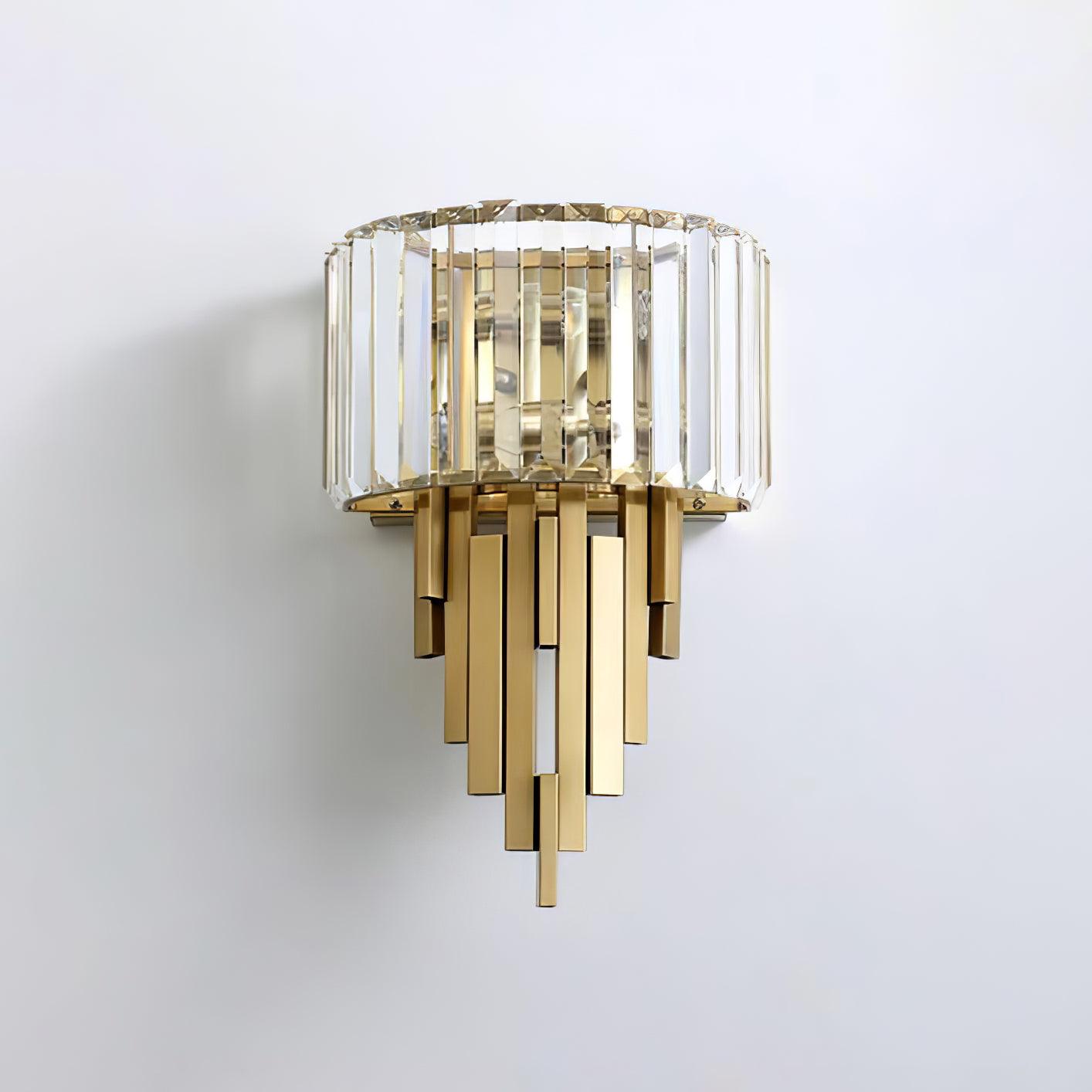 Kubica Crystal Wall Lamp | Stainless Steel & Crystal Glass | Gold