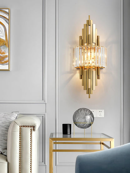 Kubica Crystal Wall Lamp | Stainless Steel & Crystal Glass | Gold