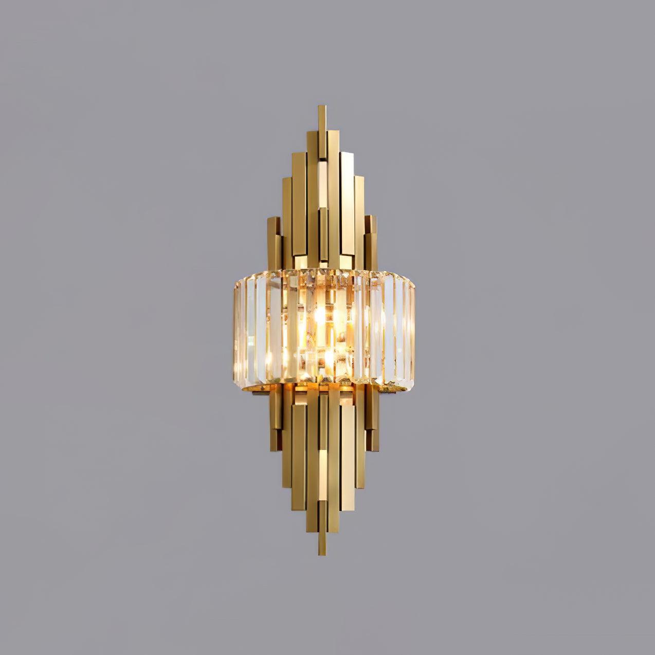 Kubica Crystal Wall Lamp | Stainless Steel & Crystal Glass | Gold