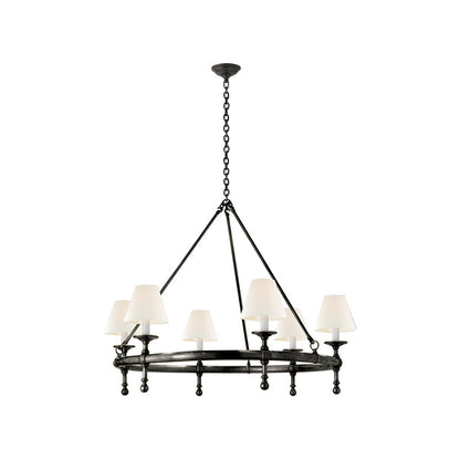 Kynlee Chandelier | Brass & Fabric | 6-Light Retro Design
