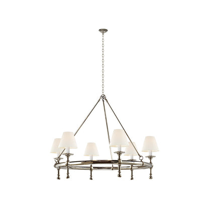 Kynlee Chandelier | Brass & Fabric | 6-Light Retro Design