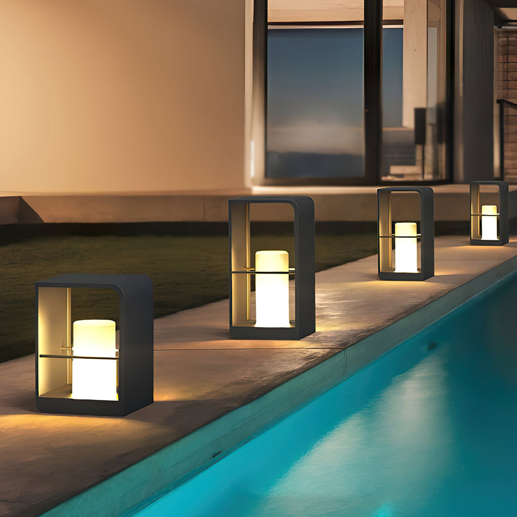 LED Garden Lantern | Stainless Steel | Black & White