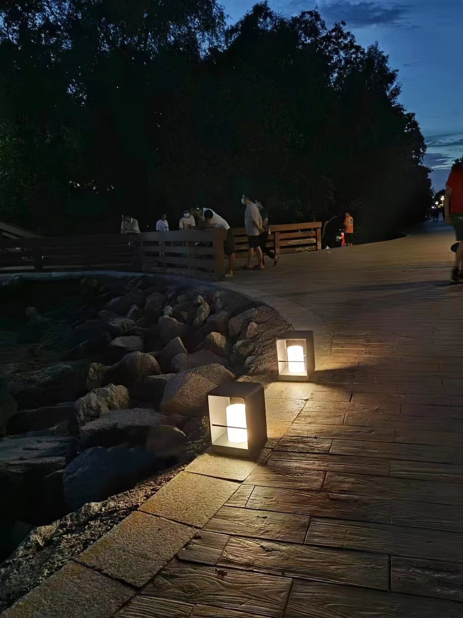 LED Garden Lantern | Stainless Steel | Black & White