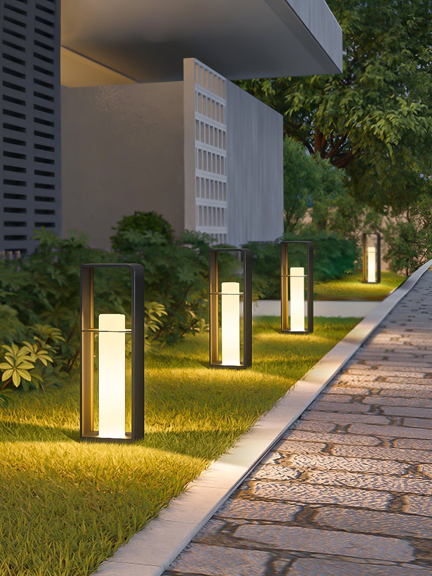 LED Garden Lantern | Stainless Steel | Black & White