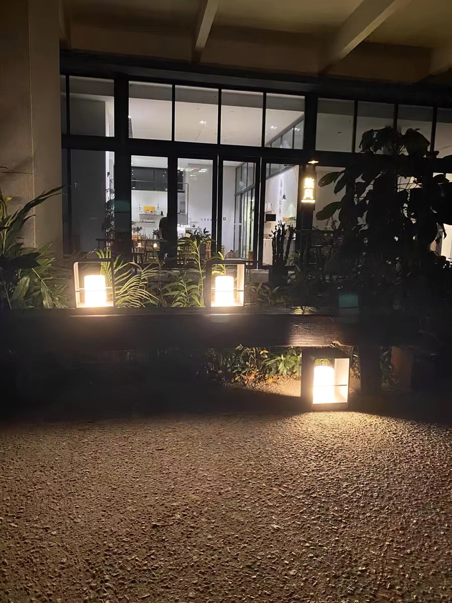 LED Garden Lantern | Stainless Steel | Black & White
