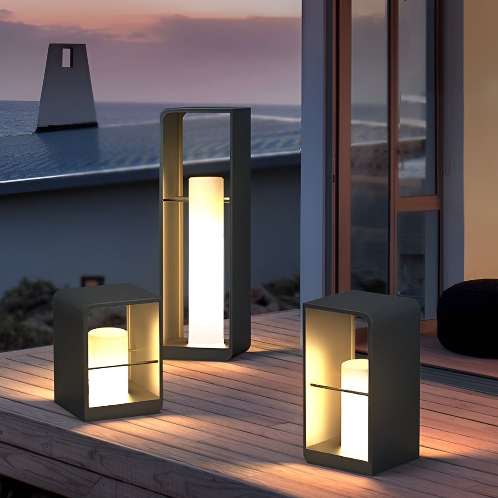 LED Garden Lantern | Stainless Steel | Black & White