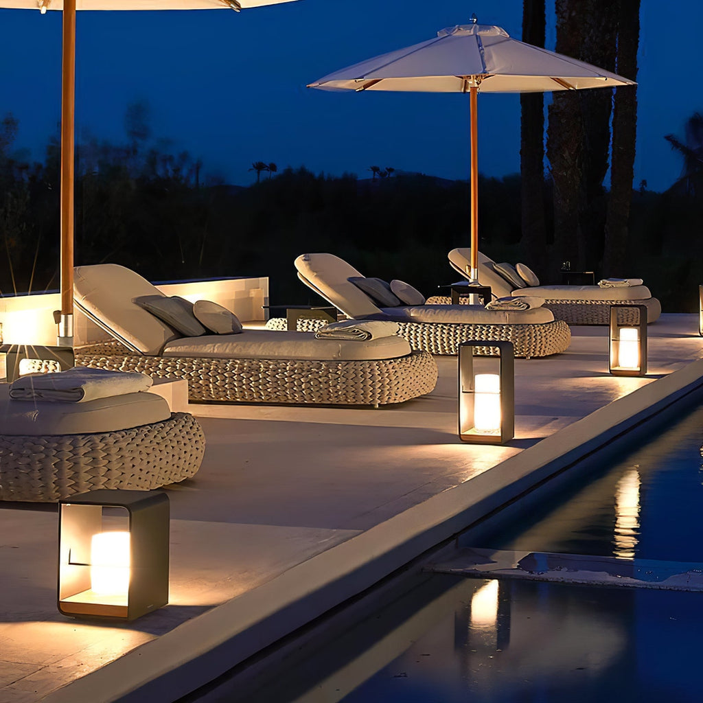 LED Garden Lantern | Stainless Steel | Black & White