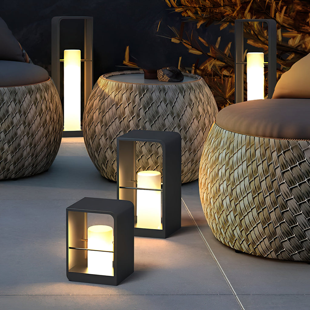 LED Garden Lantern | Stainless Steel | Black & White