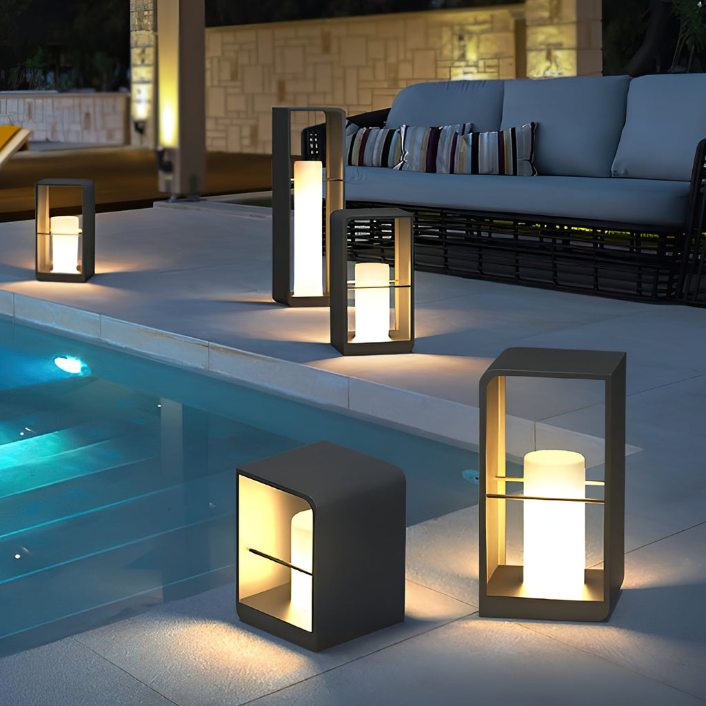 LED Garden Lantern | Stainless Steel | Black & White
