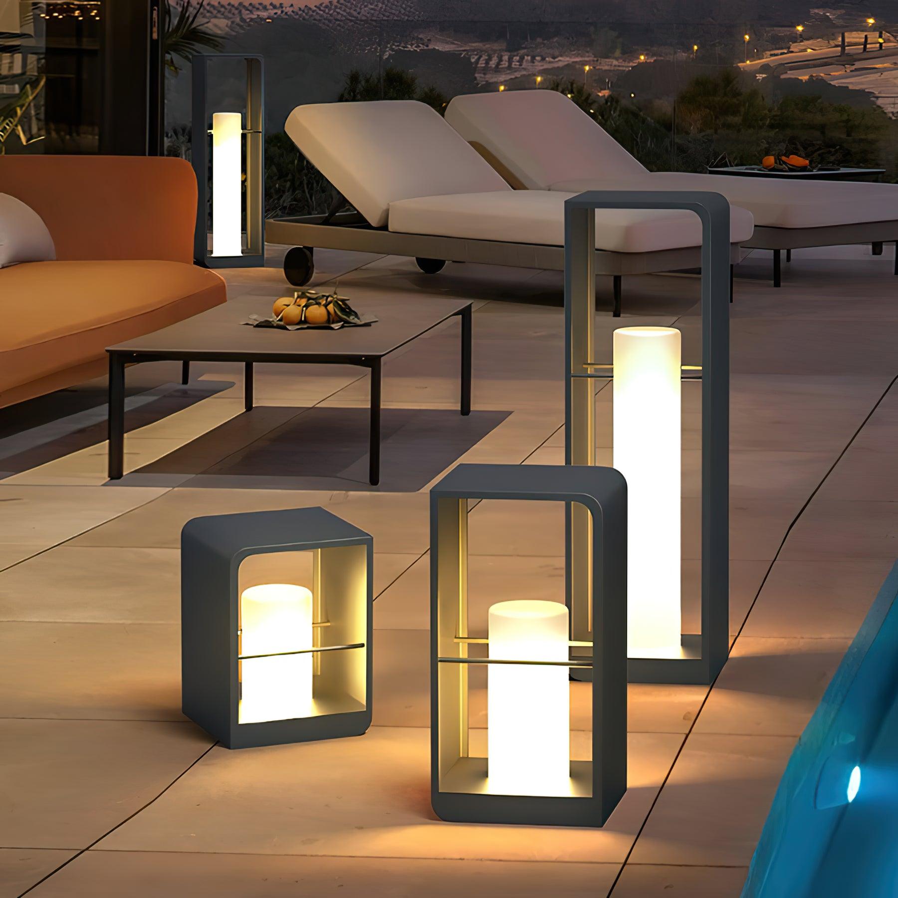 LED Garden Lantern | Stainless Steel | Black & White