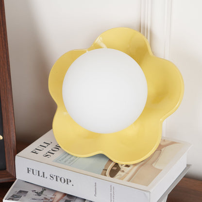 La Fleur Wall Lamp | Resin & Glass | White, Purple, Yellow