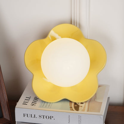 La Fleur Wall Lamp | Resin & Glass | White, Purple, Yellow