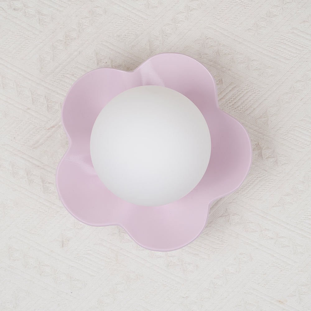 La Fleur Wall Lamp | Resin & Glass | White, Purple, Yellow