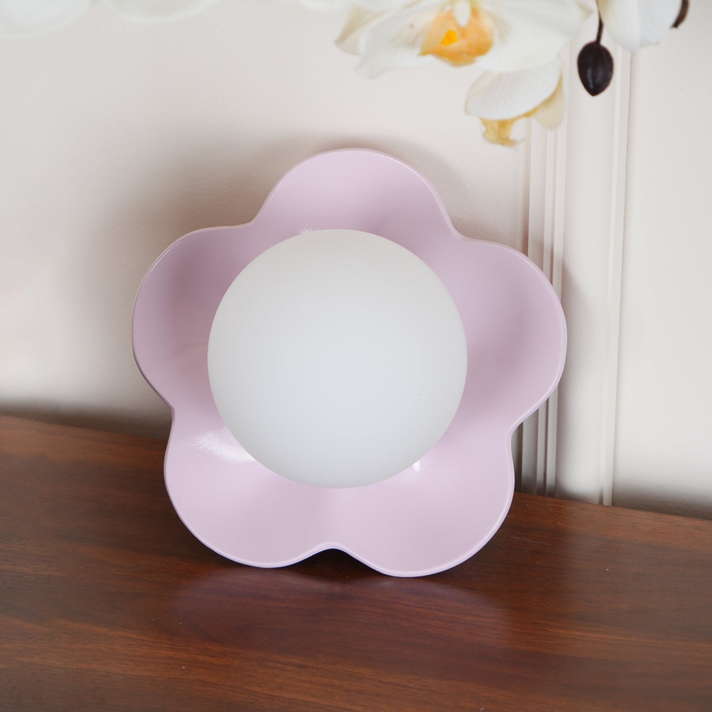 La Fleur Wall Lamp | Resin & Glass | White, Purple, Yellow