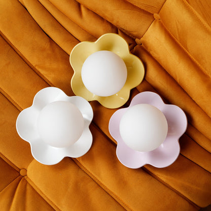 La Fleur Wall Lamp | Resin & Glass | White, Purple, Yellow