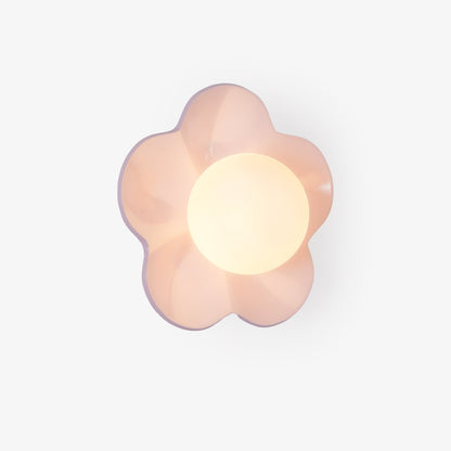 La Fleur Wall Lamp | Resin & Glass | White, Purple, Yellow