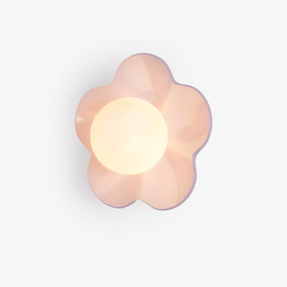La Fleur Wall Lamp | Resin & Glass | White, Purple, Yellow
