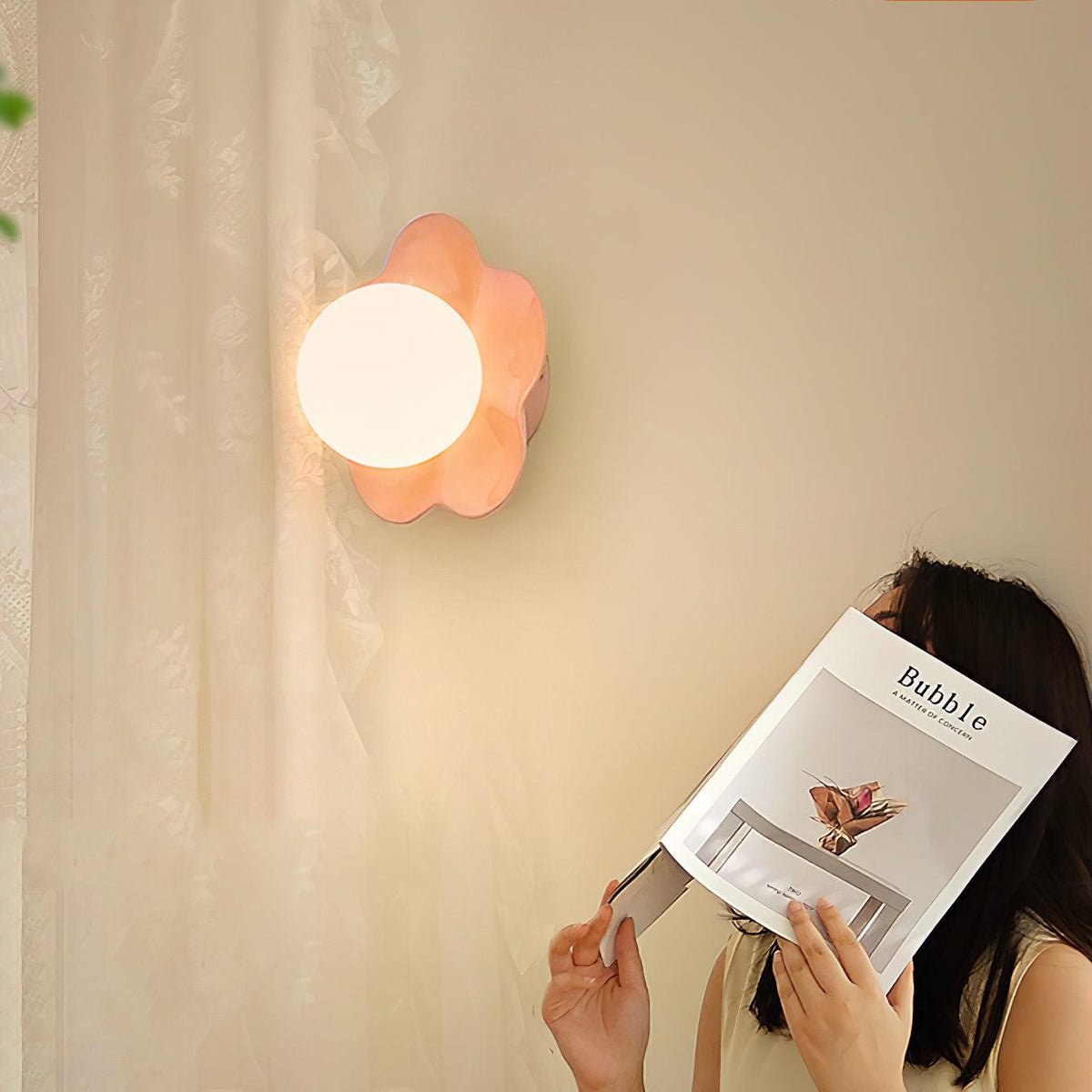 La Fleur Wall Lamp | Resin & Glass | White, Purple, Yellow