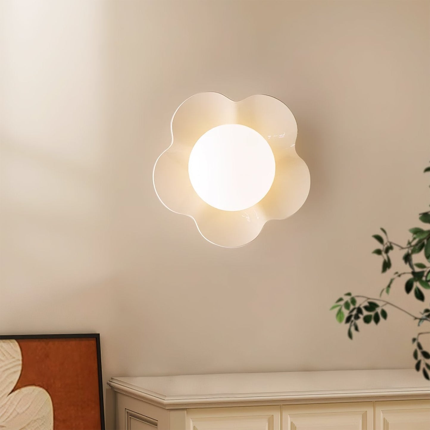 La Fleur Wall Lamp | Resin & Glass | White, Purple, Yellow