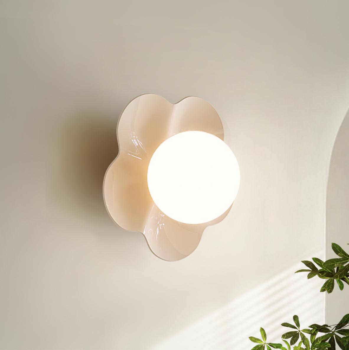 La Fleur Wall Lamp | Resin & Glass | White, Purple, Yellow
