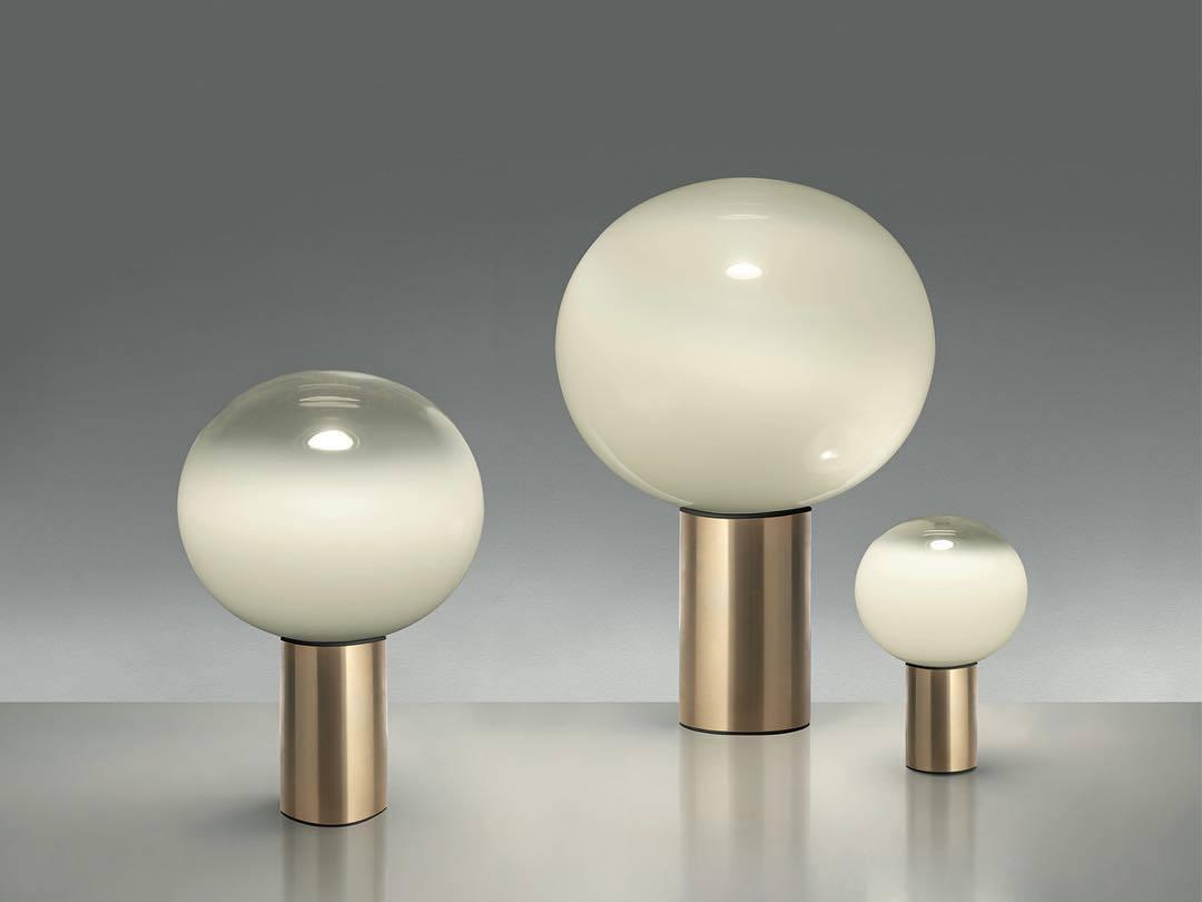 Laguna Table Lamp | Hand-Blown Glass & Aluminum | Gold Finish