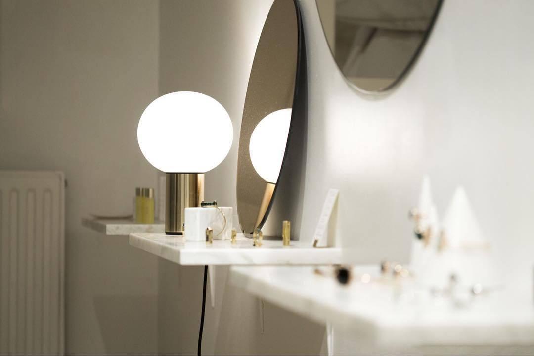 Laguna Table Lamp | Hand-Blown Glass & Aluminum | Gold Finish