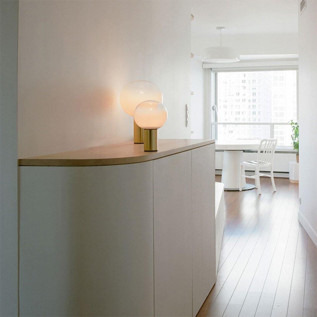 Laguna Table Lamp | Hand-Blown Glass & Aluminum | Gold Finish