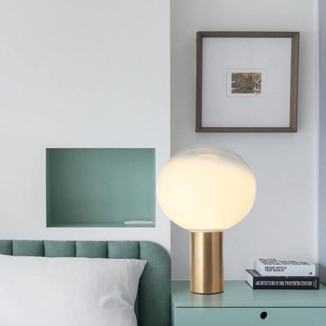 Laguna Table Lamp | Hand-Blown Glass & Aluminum | Gold Finish