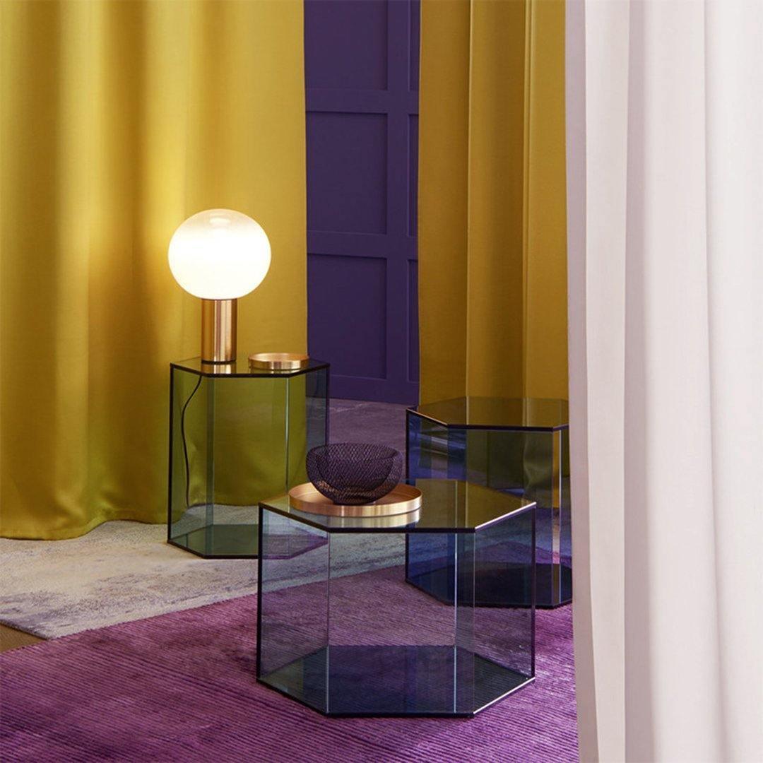 Laguna Table Lamp | Hand-Blown Glass & Aluminum | Gold Finish
