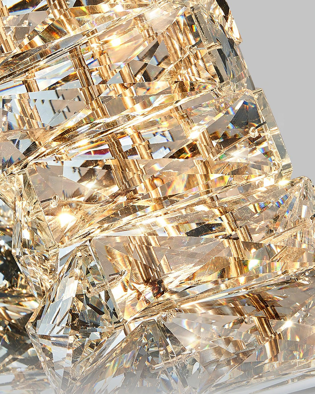 Laminated Crystal Wall Light | Stainless Steel & Crystal | Gold/Chrome