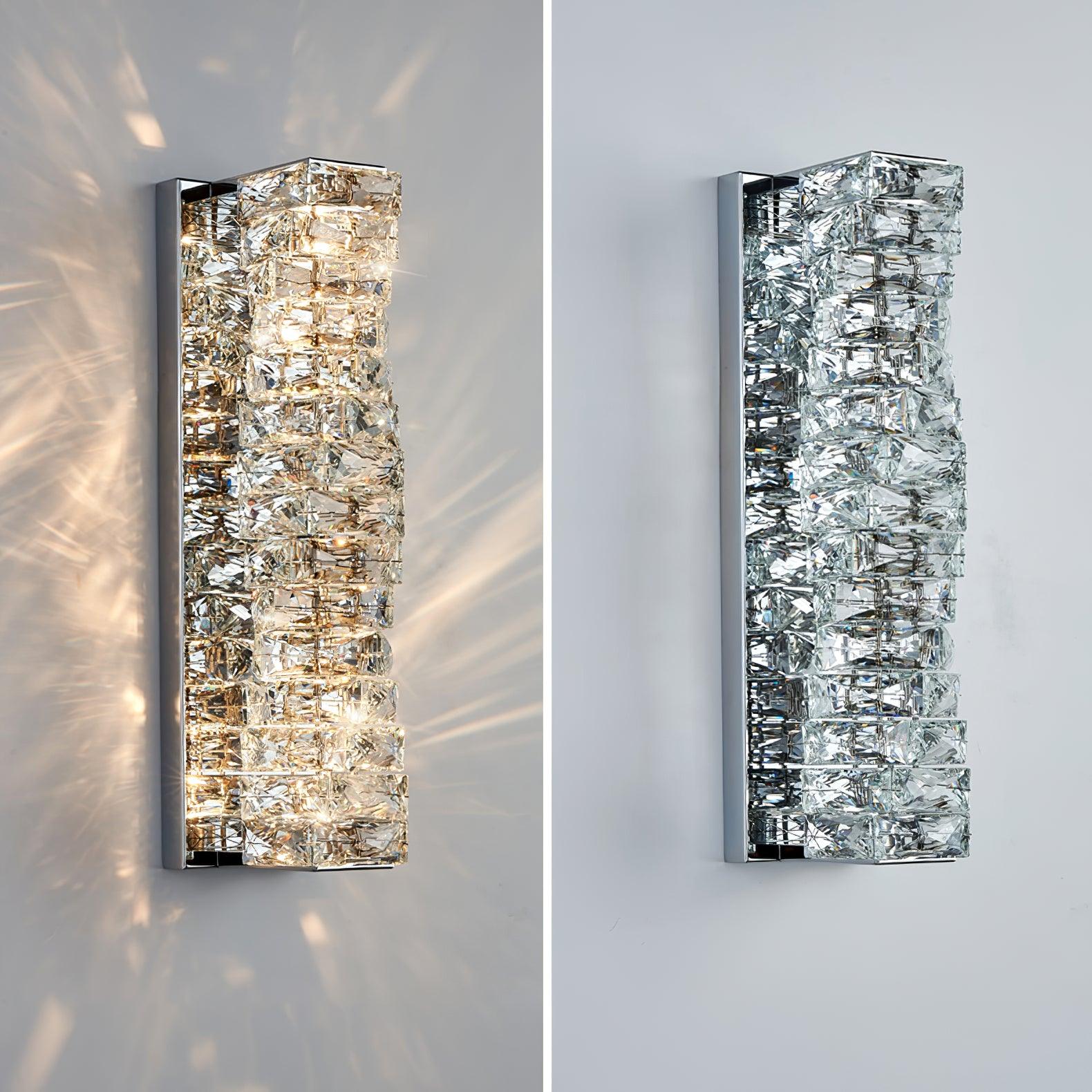 Laminated Crystal Wall Light | Stainless Steel & Crystal | Gold/Chrome