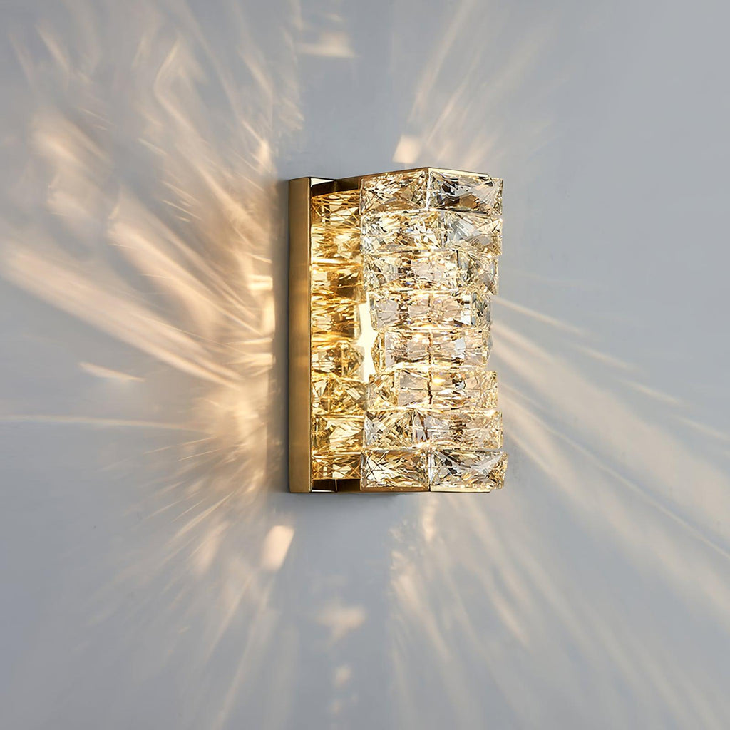 Laminated Crystal Wall Light | Stainless Steel & Crystal | Gold/Chrome