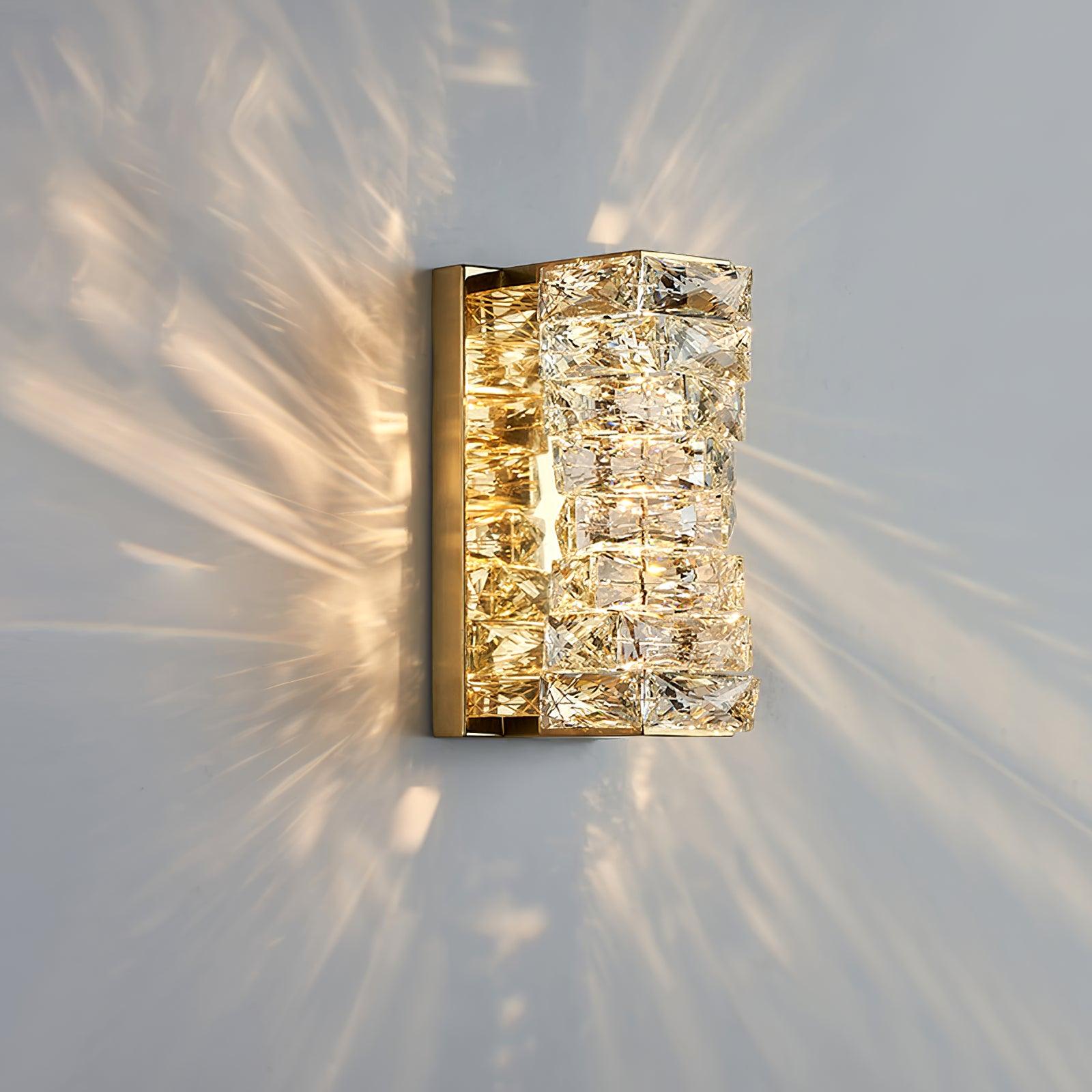 Laminated Crystal Wall Light | Stainless Steel & Crystal | Gold/Chrome