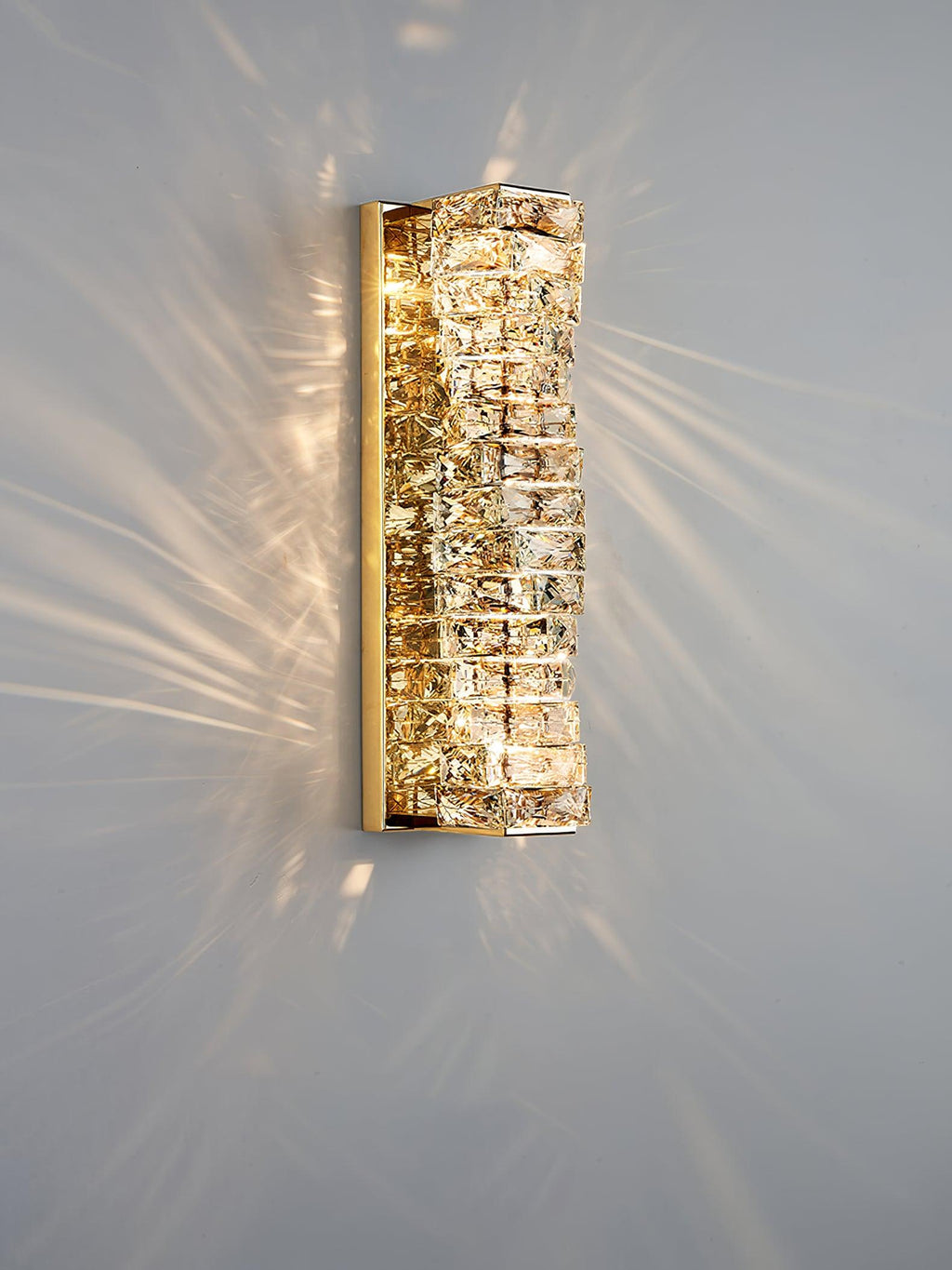 Laminated Crystal Wall Light | Stainless Steel & Crystal | Gold/Chrome