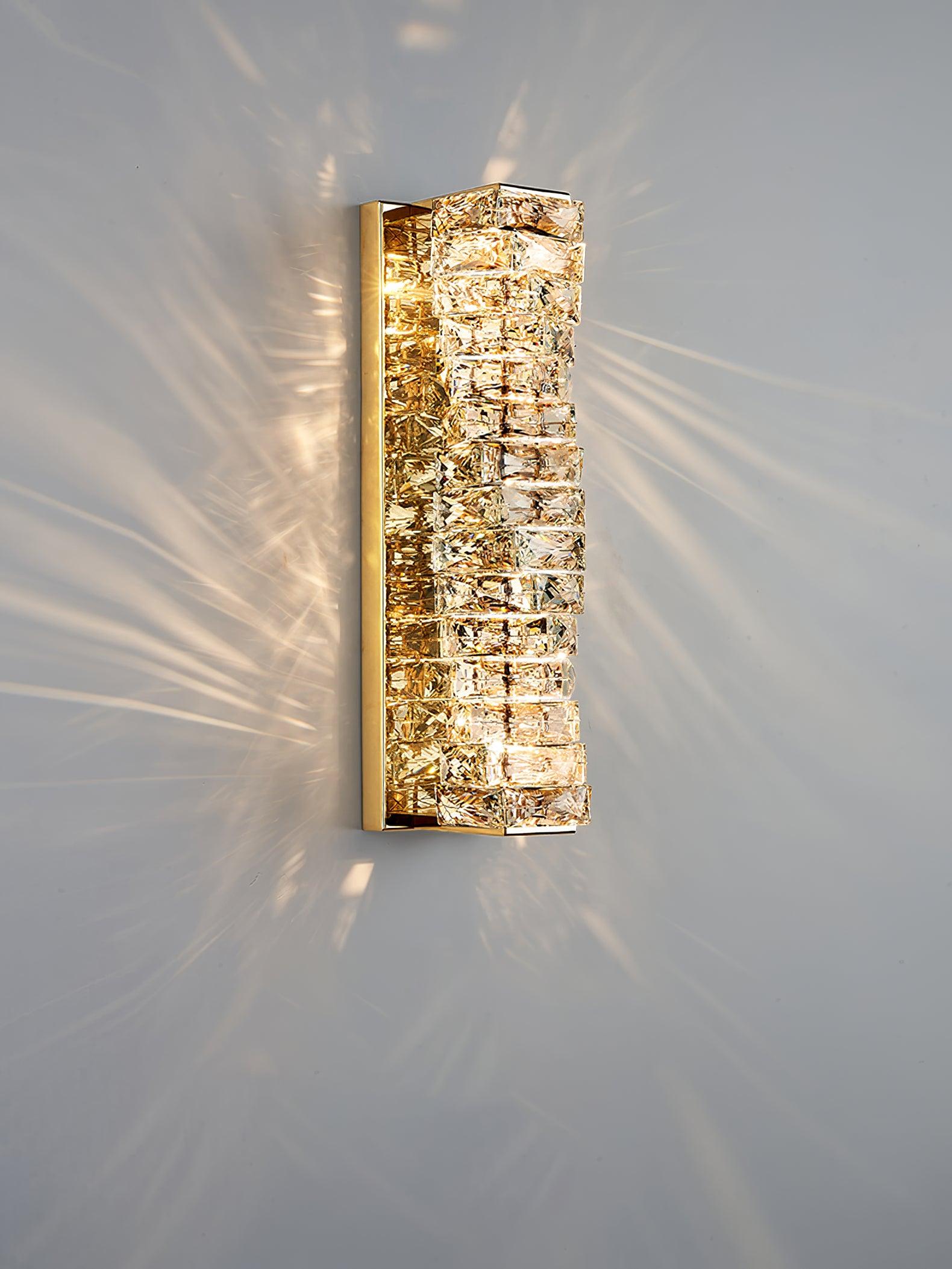 Laminated Crystal Wall Light | Stainless Steel & Crystal | Gold/Chrome