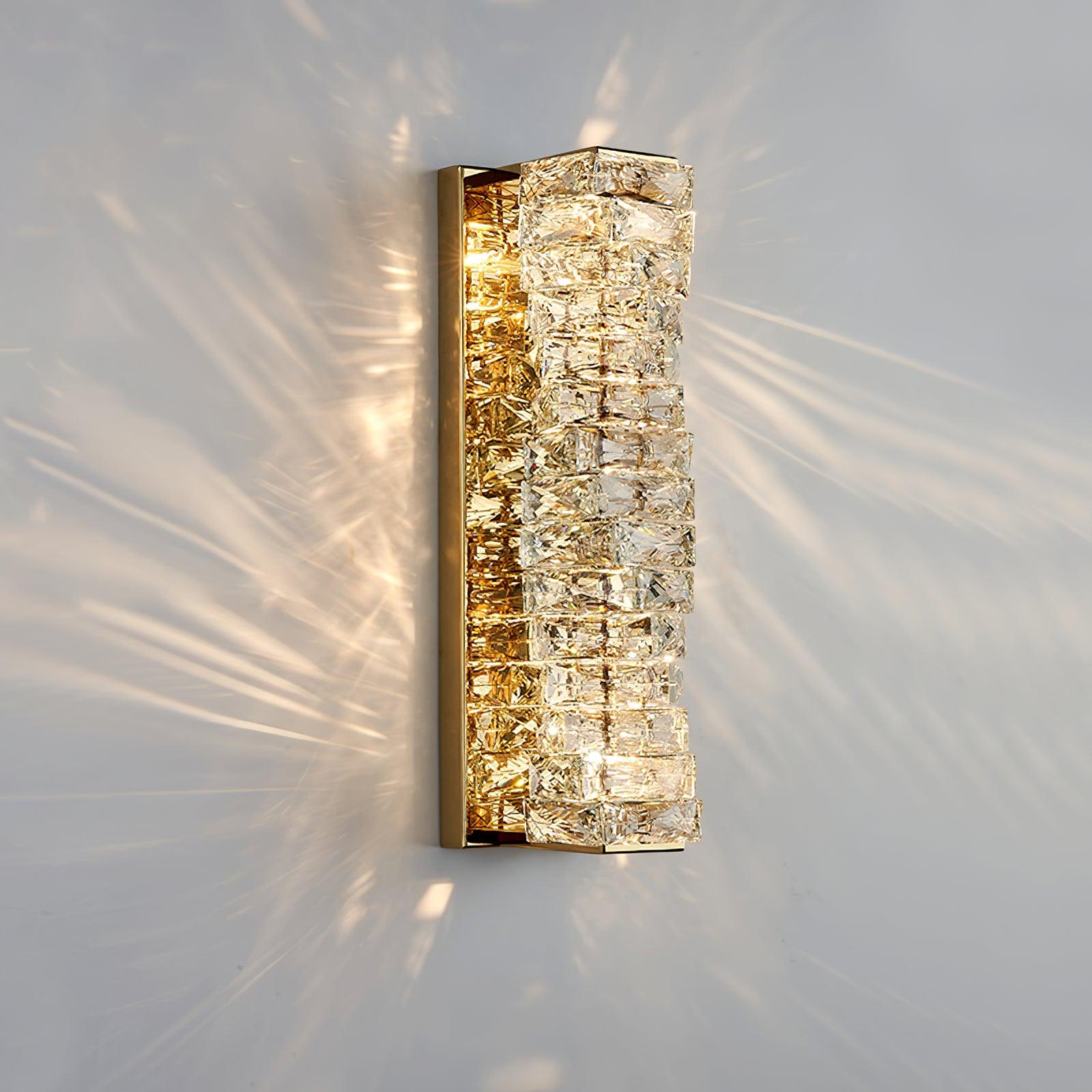 Laminated Crystal Wall Light | Stainless Steel & Crystal | Gold/Chrome