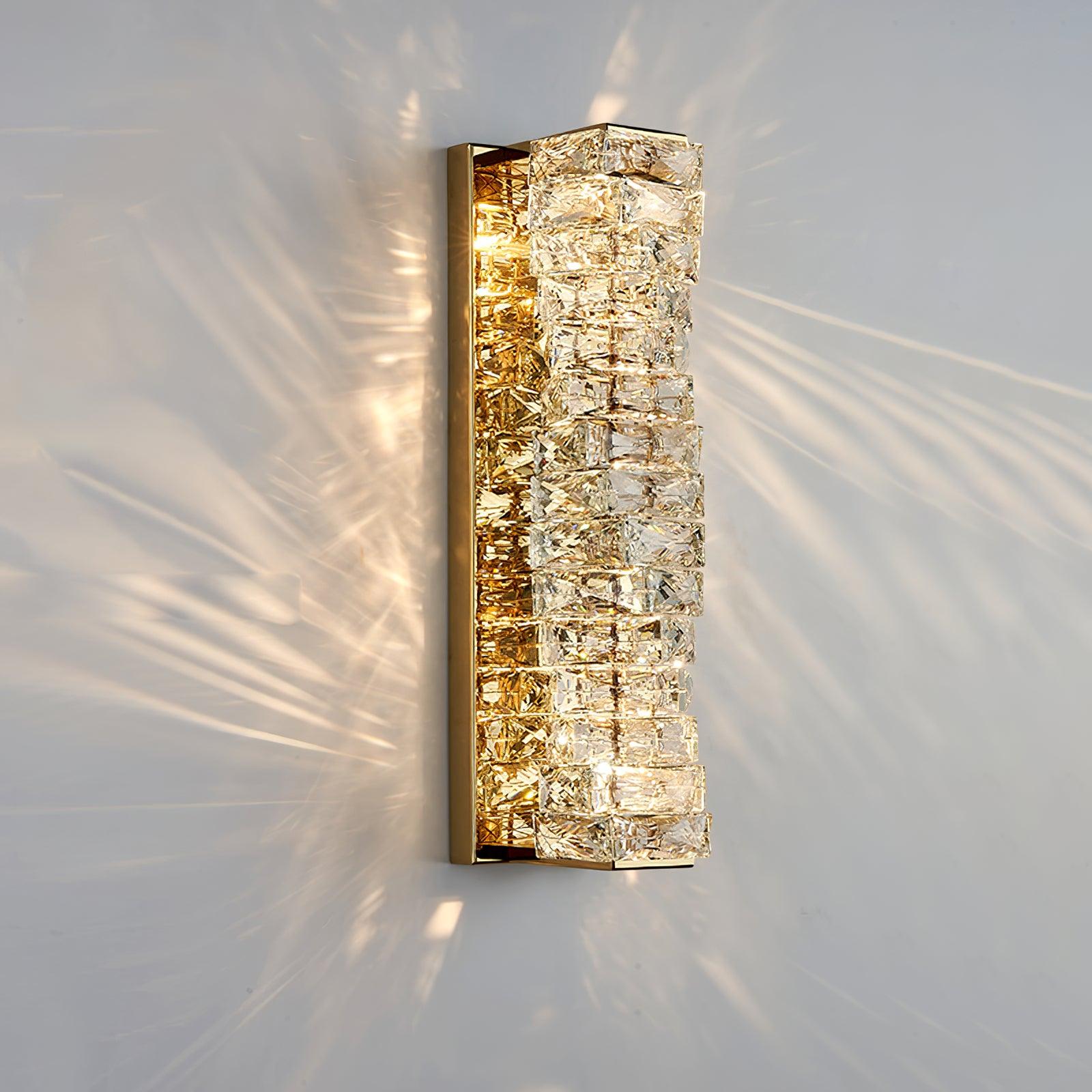Laminated Crystal Wall Light | Stainless Steel & Crystal | Gold/Chrome