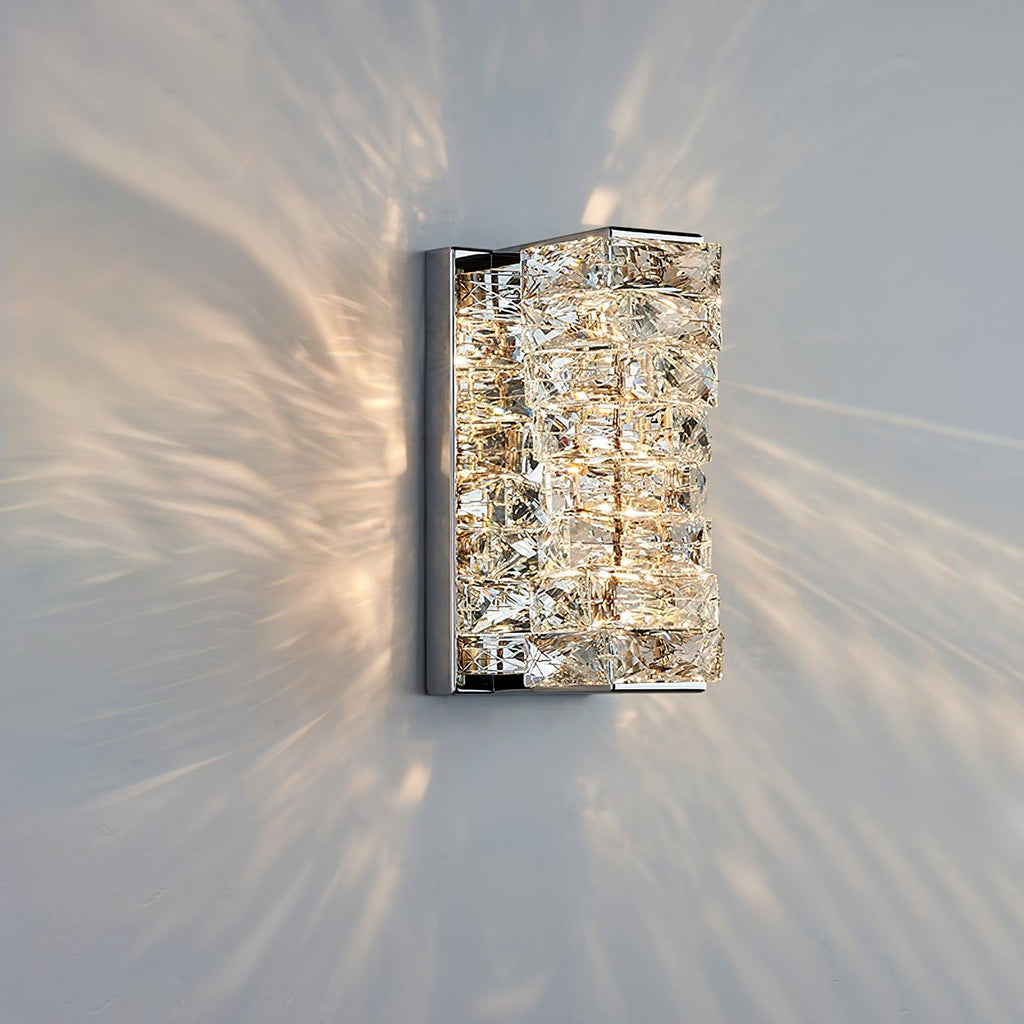 Laminated Crystal Wall Light | Stainless Steel & Crystal | Gold/Chrome