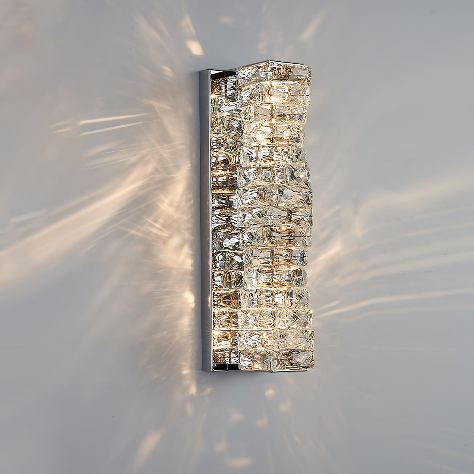 Laminated Crystal Wall Light | Stainless Steel & Crystal | Gold/Chrome