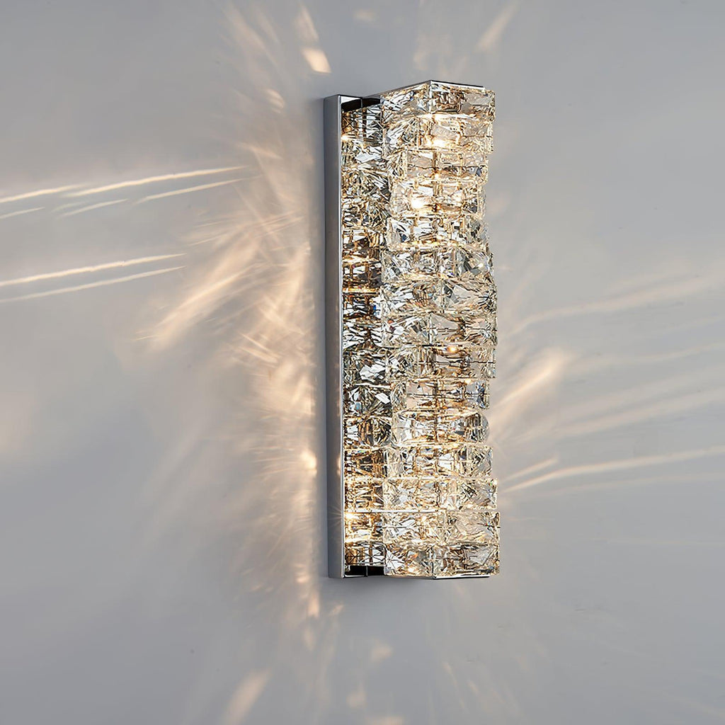 Laminated Crystal Wall Light | Stainless Steel & Crystal | Gold/Chrome