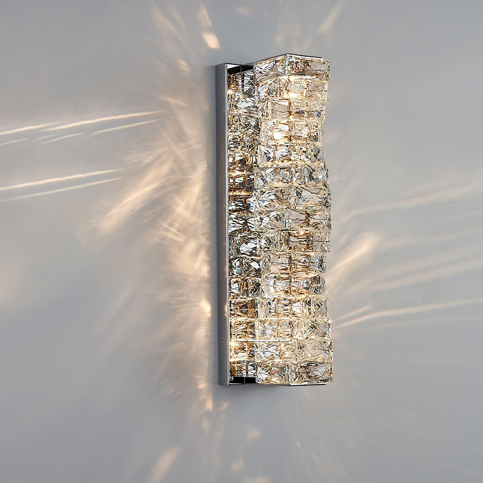 Laminated Crystal Wall Light | Stainless Steel & Crystal | Gold/Chrome