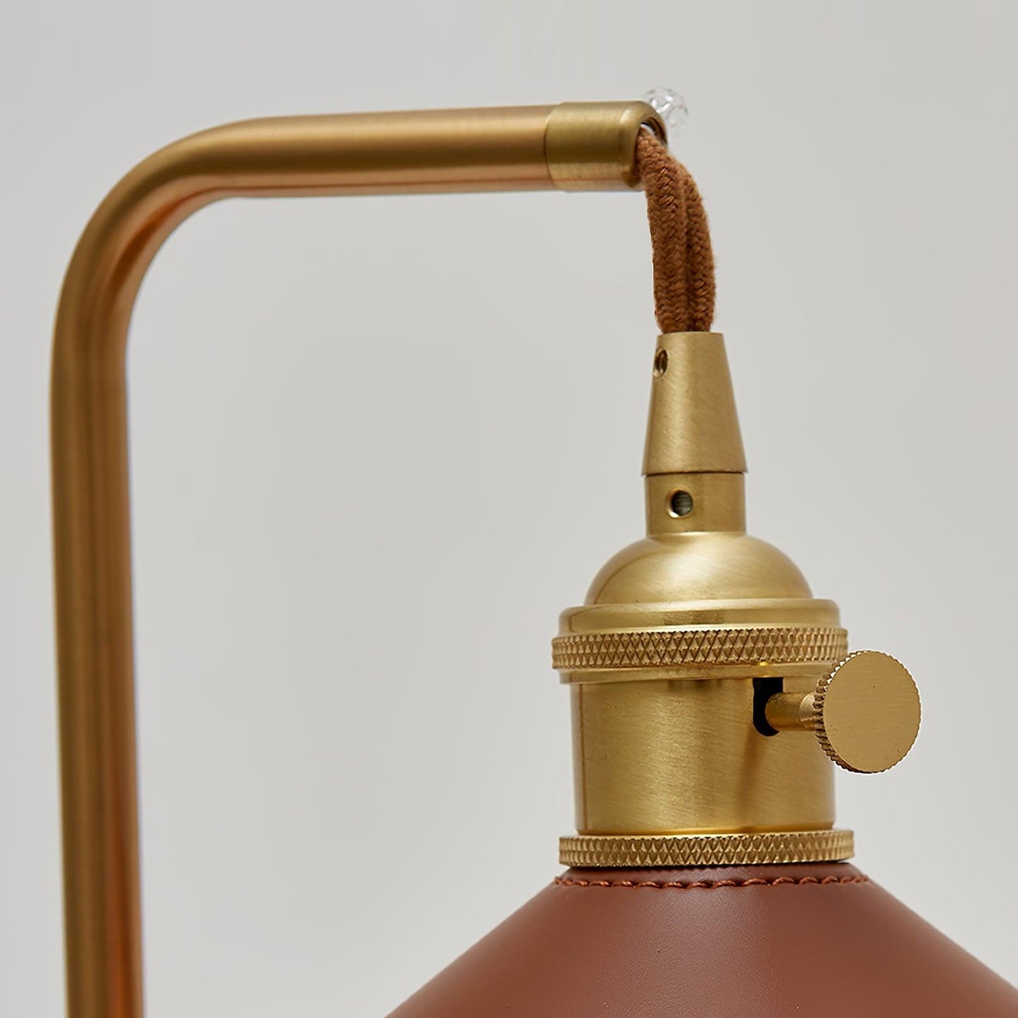 Lampade Table Lamp | Walnut & Leather | Brown Shade