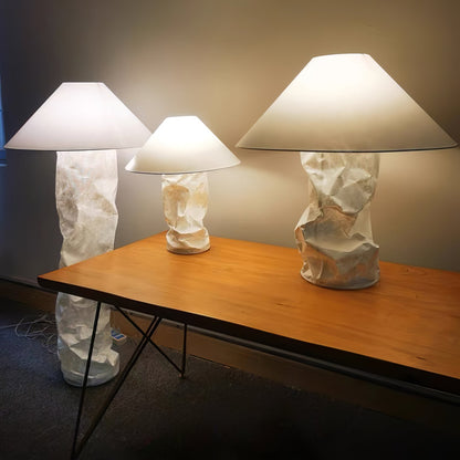 Crinkle Paper Table Lamp | White Metal & Dupont Paper | 50cm/75cm