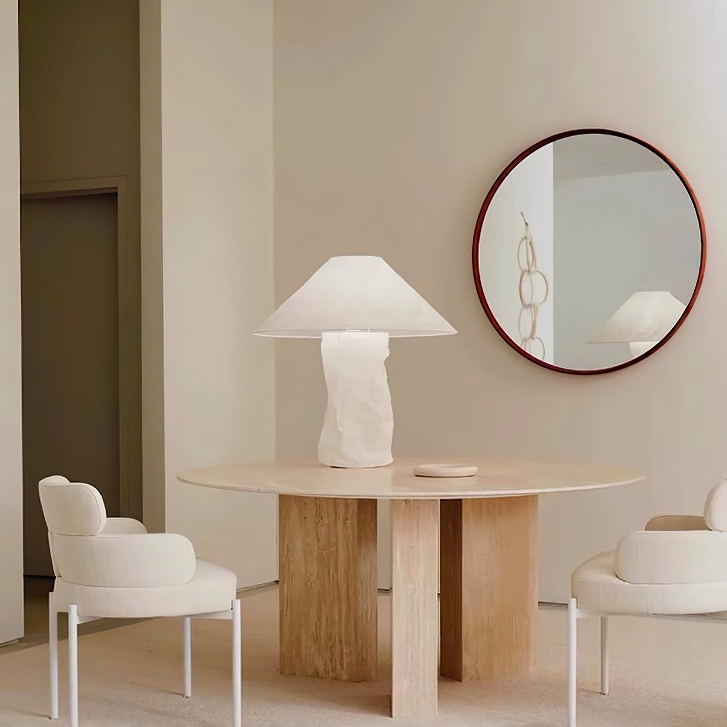 Crinkle Paper Table Lamp | White Metal & Dupont Paper | 50cm/75cm